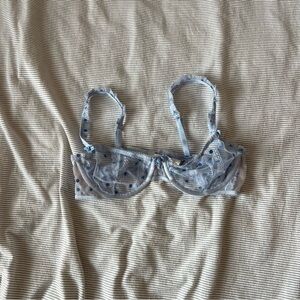 Blue Sheer Underwire Bra